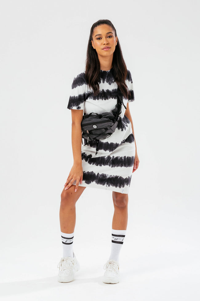 HYPE WOMENS MULTI STRIPE DYE TEE DRESS