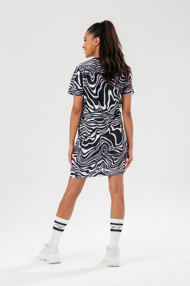 HYPE WOMENS BLACK WAVE TEE DRESS