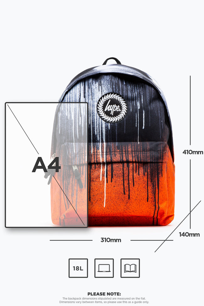 HYPE UNISEX ORANGE DRIPS CREST BACKPACK