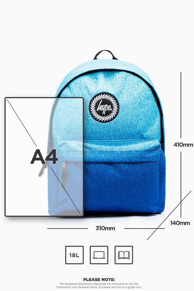 HYPE UNISEX BLUE SPECKLE FADE CREST BACKPACK