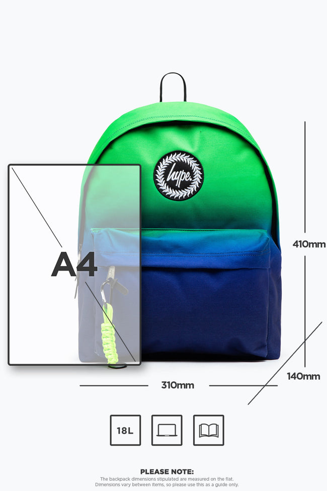 HYPE UNISEX GREEN LIME FADE CREST BACKPACK