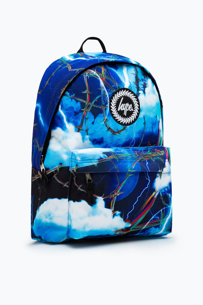 HYPE UNISEX BLUE LIGHTNING BARBWIRE CREST BACKPACK