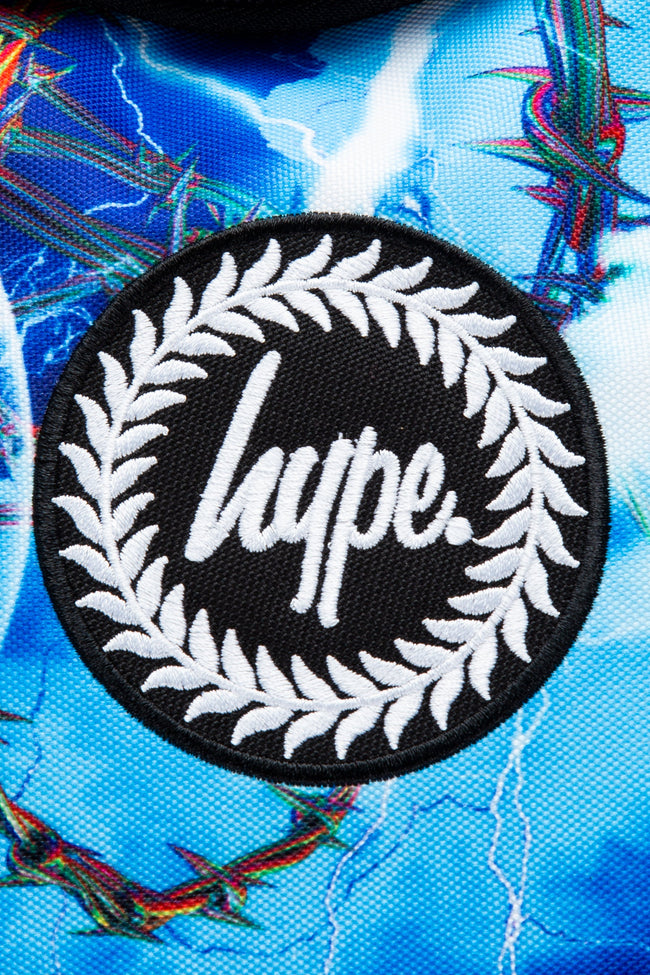 HYPE UNISEX BLUE LIGHTNING BARBWIRE CREST BACKPACK