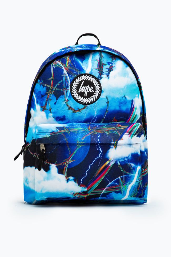 HYPE UNISEX BLUE LIGHTNING BARBWIRE CREST BACKPACK