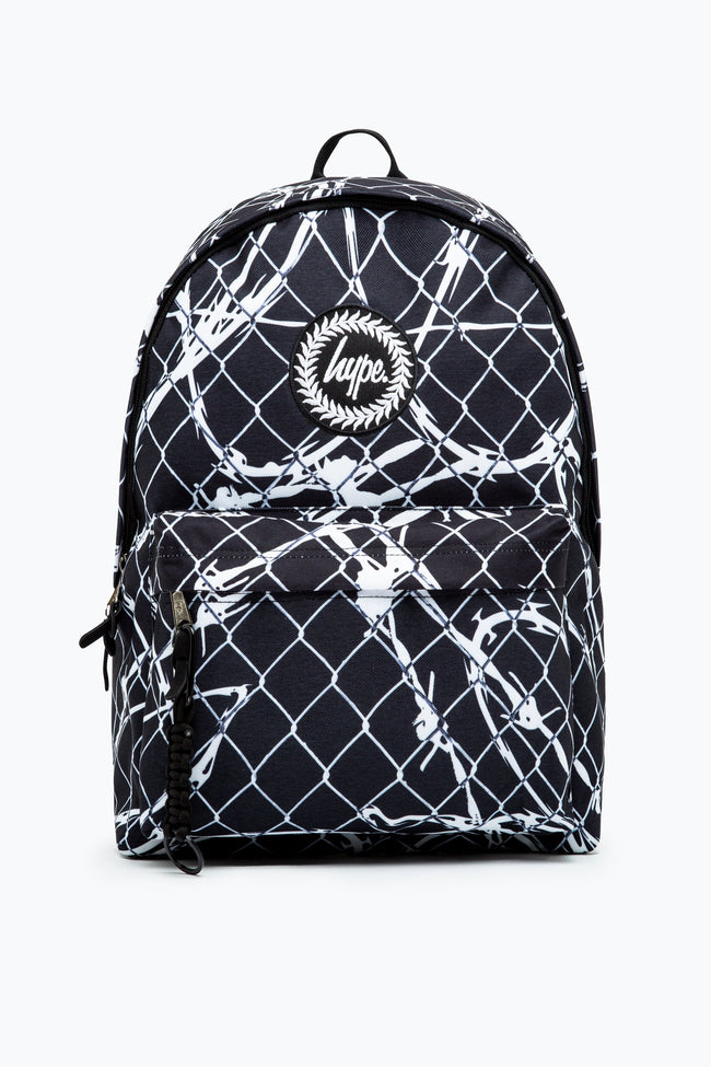 HYPE UNISEX BOYS BLACK FENCE CREST BACKPACK