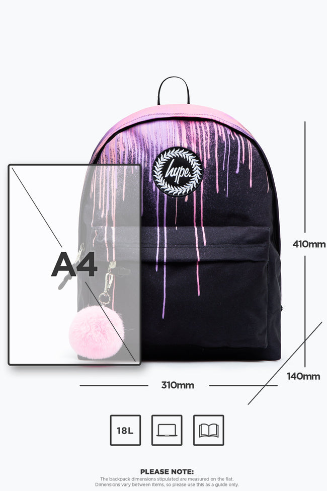 HYPE UNISEX PINK DRIPS CREST BACKPACK