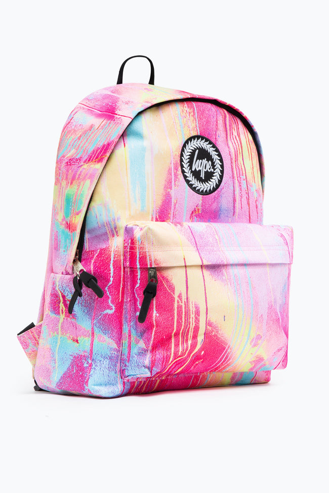 HYPE UNISEX PINK SPRAY DRIPS CREST BACKPACK