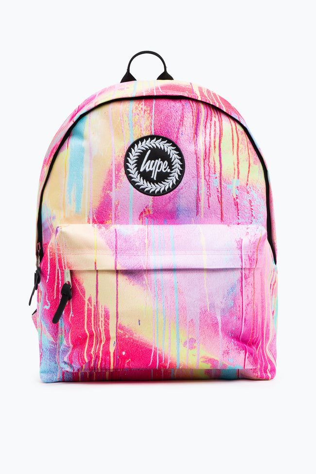 HYPE UNISEX PINK SPRAY DRIPS CREST BACKPACK