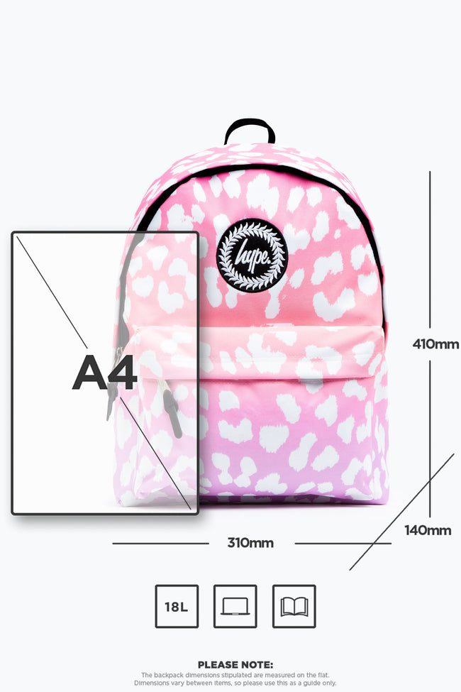 HYPE UNISEX PINK LEOPARD FADE CREST BACKPACK