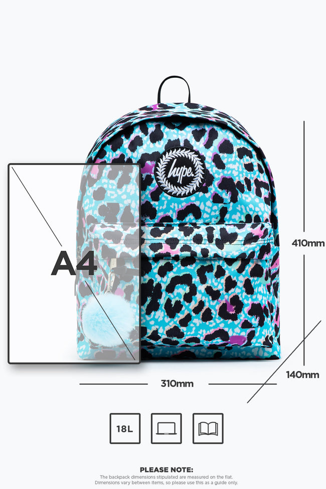 HYPE UNISEX BLUE ICE LEOPARD CREST BACKPACK