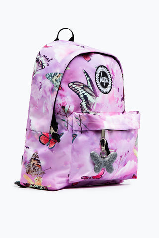 HYPE UNISEX PINK BUTTERFLY GARDEN CREST BACKPACK