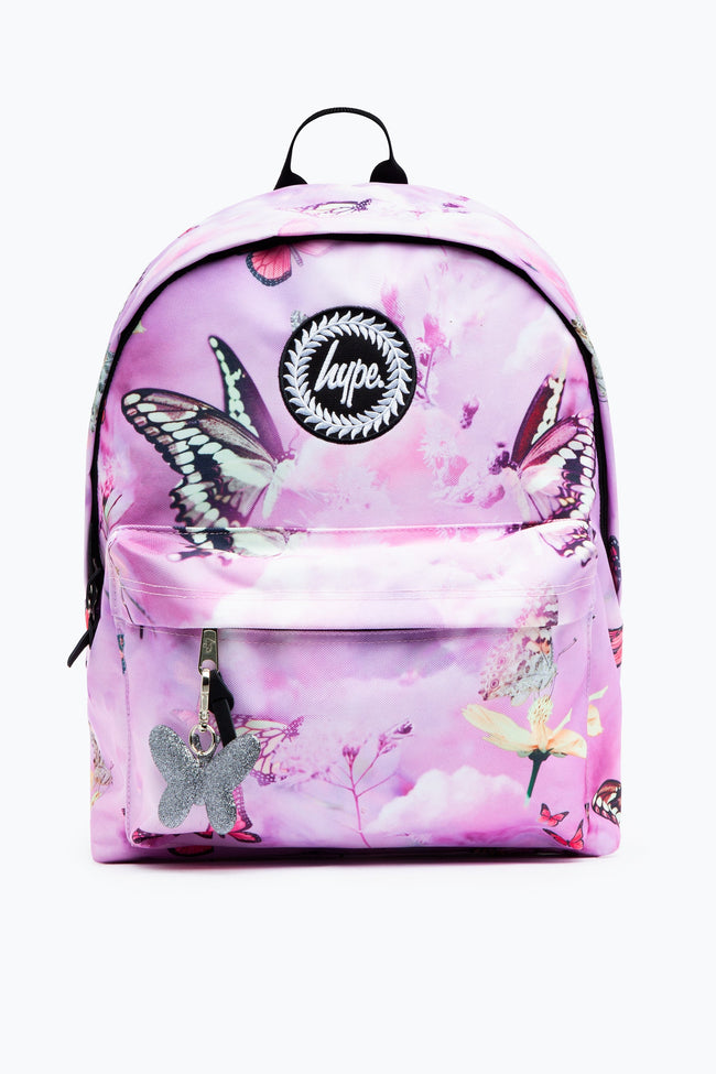 HYPE UNISEX PINK BUTTERFLY GARDEN CREST BACKPACK