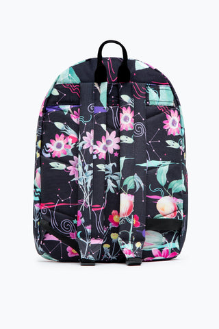 HYPE UNISEX BLACK MYSTIC FLOWER CREST BACKPACK