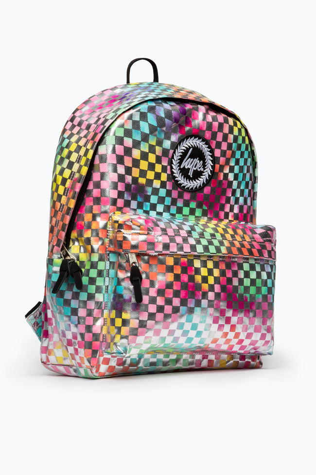 HYPE UNISEX MULTI RAINBOW CHECK CREST BACKPACK