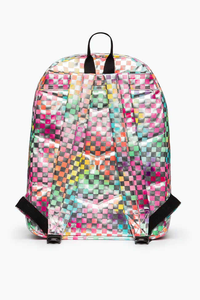 HYPE UNISEX MULTI RAINBOW CHECK CREST BACKPACK