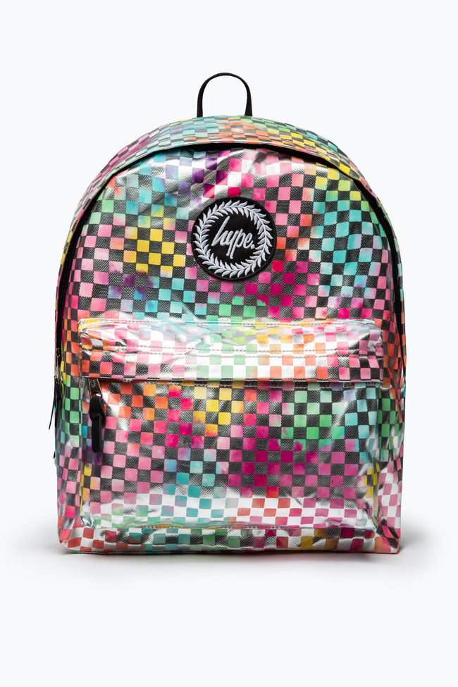 HYPE UNISEX MULTI RAINBOW CHECK CREST BACKPACK