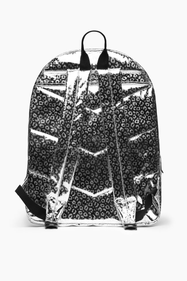 HYPE UNISEX SILVER HOLOGRAPHIC LEOPARD CREST BACKPACK