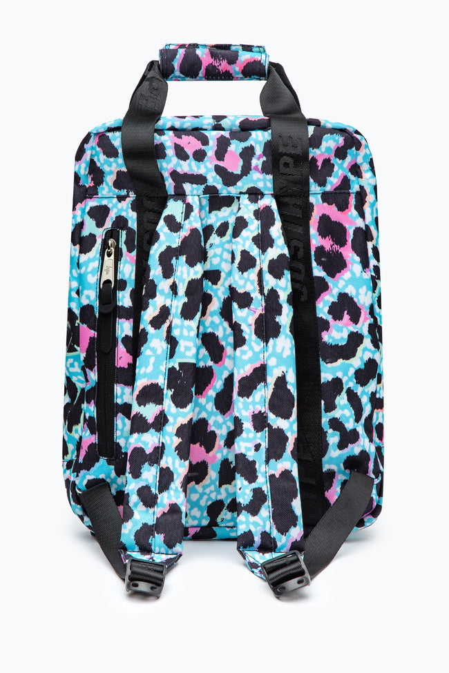 HYPE UNISEX BLUE ICE LEOPARD CREST BOXY BACKPACK