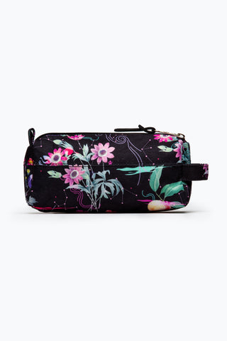 HYPE UNISEX BLACK MYSTIC FLOWER CREST PENCIL CASE