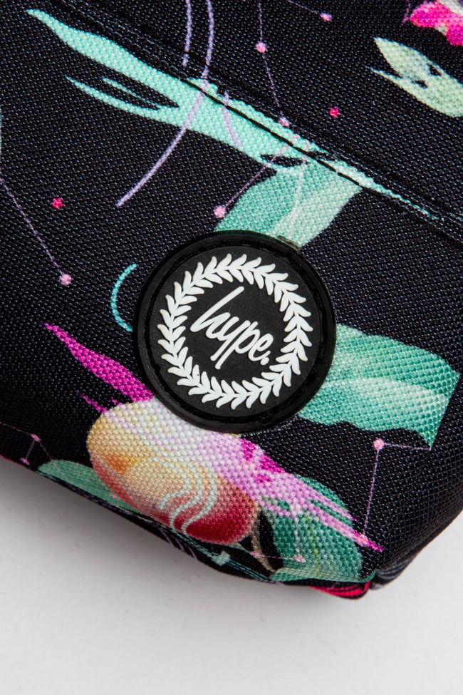 HYPE UNISEX BLACK MYSTIC FLOWER CREST PENCIL CASE