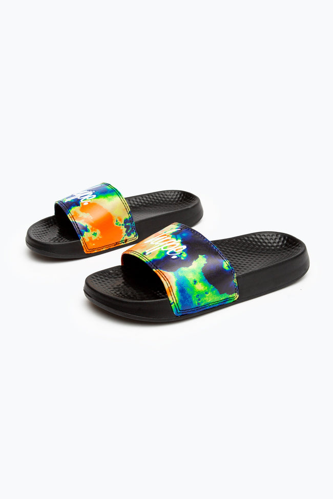 HYPE KIDS UNISEX MULTI HEAT CLOUDS SCRIPT SLIDERS