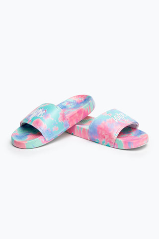 HYPE KIDS UNISEX MULTI DREAM SMUDGE SCRIPT SLIDERS