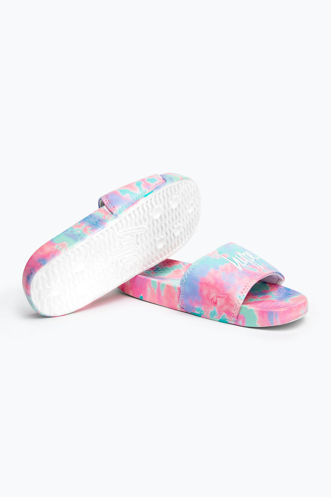 HYPE KIDS UNISEX MULTI DREAM SMUDGE SCRIPT SLIDERS