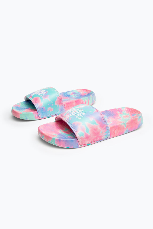 HYPE KIDS UNISEX MULTI DREAM SMUDGE SCRIPT SLIDERS