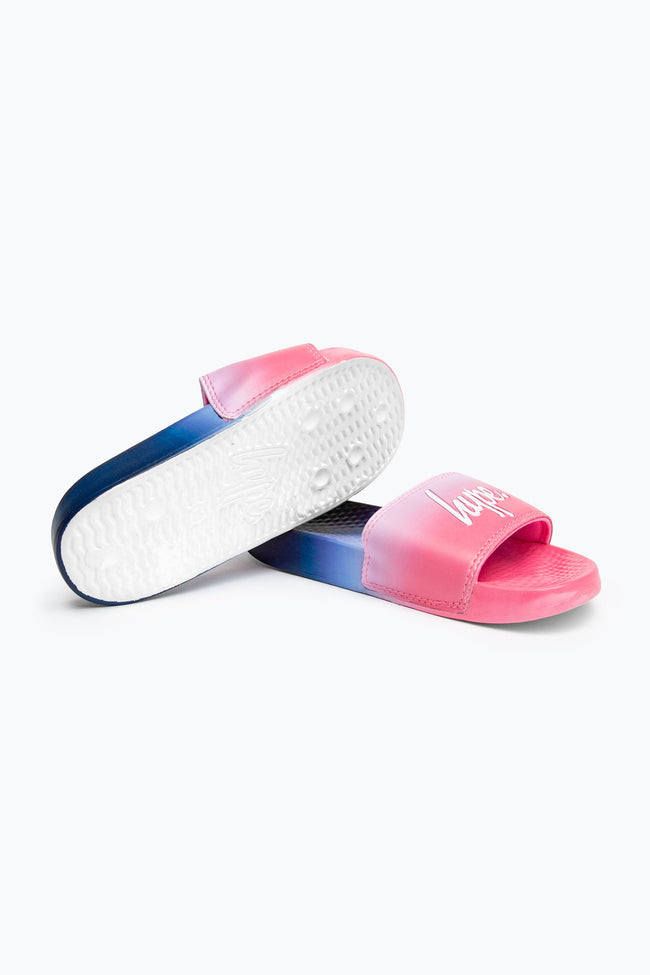 HYPE KIDS UNISEX MULTI DARK BERRY FADE SCRIPT SLIDERS