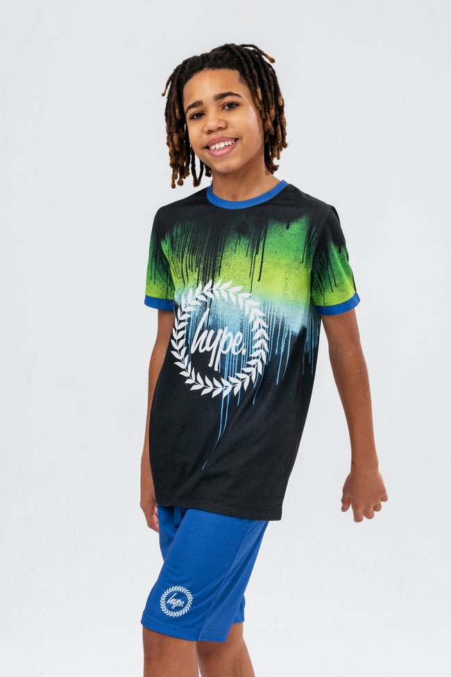 HYPE BOYS BLUE EARTH DRIPS CREST SHORTS PJ'S