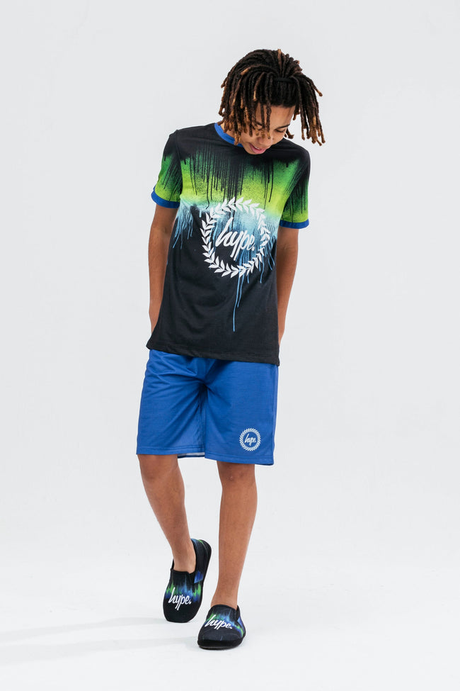 HYPE BOYS BLUE EARTH DRIPS CREST SHORTS PJ'S