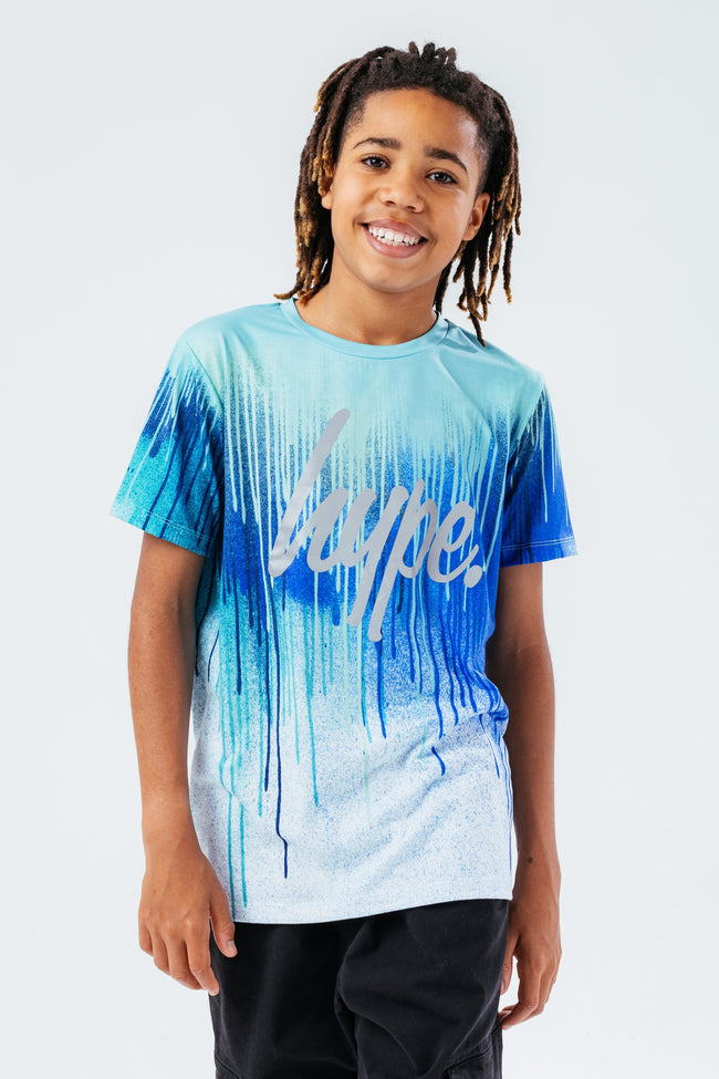 HYPE TEAL DRIPS BOYS T-SHIRT