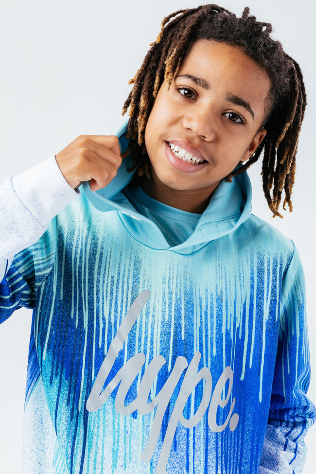 HYPE TEAL DRIPS BOYS HOODIE