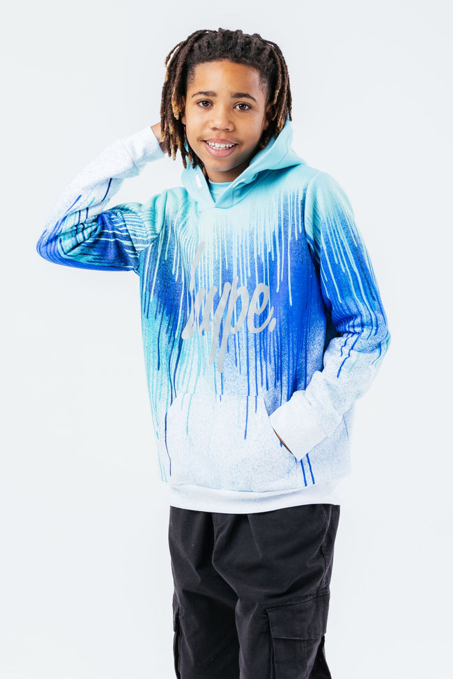 HYPE TEAL DRIPS BOYS HOODIE