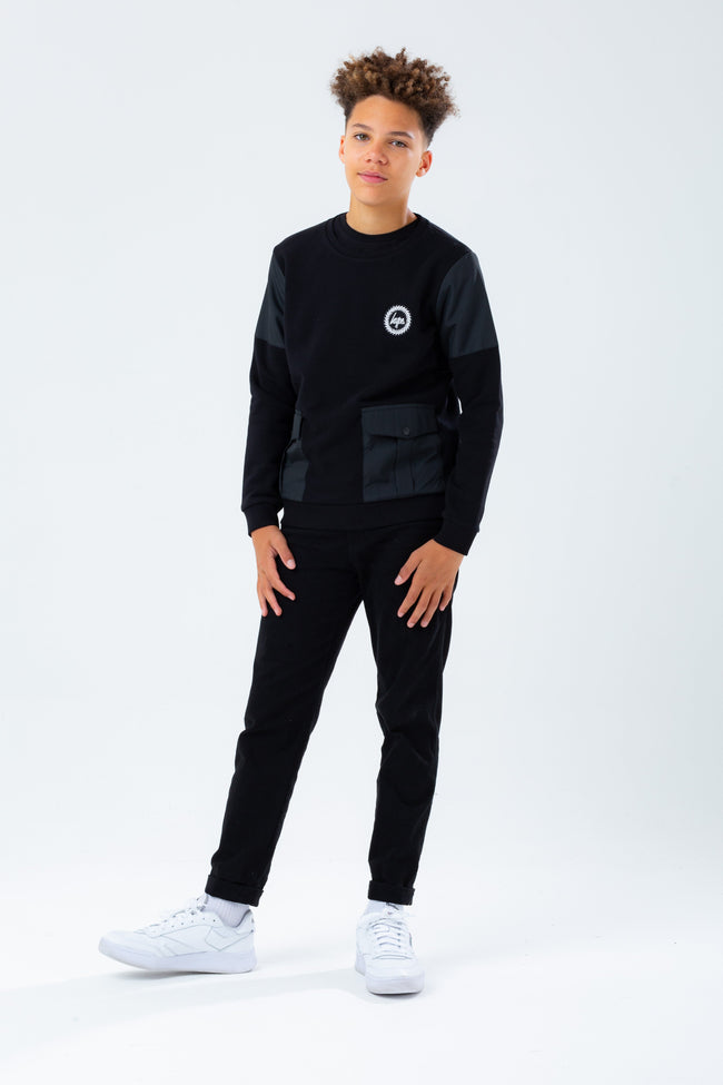 HYPE BLACK UTILITY BOYS CREW NECK