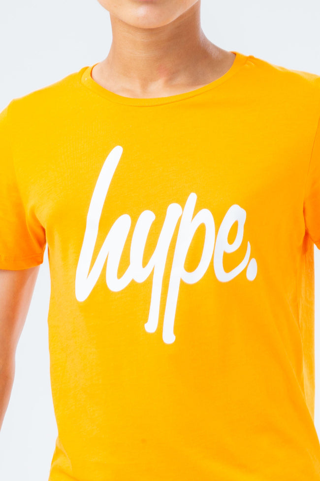 HYPE ORANGE & WHITE SCRIPT KIDS T-SHIRT