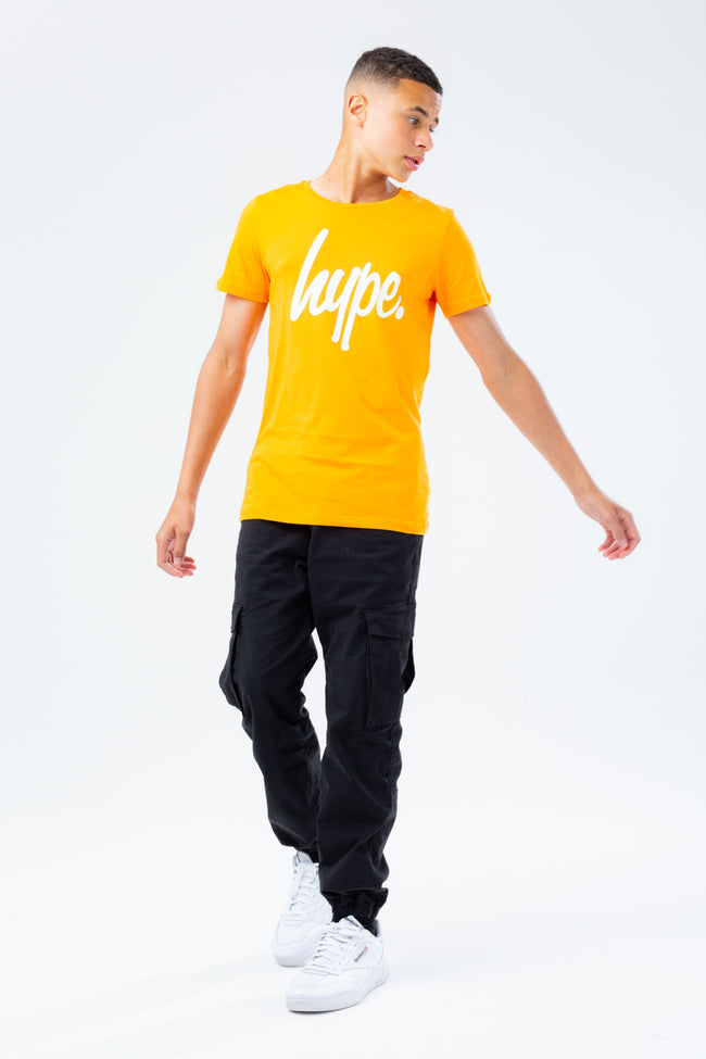 HYPE ORANGE & WHITE SCRIPT KIDS T-SHIRT