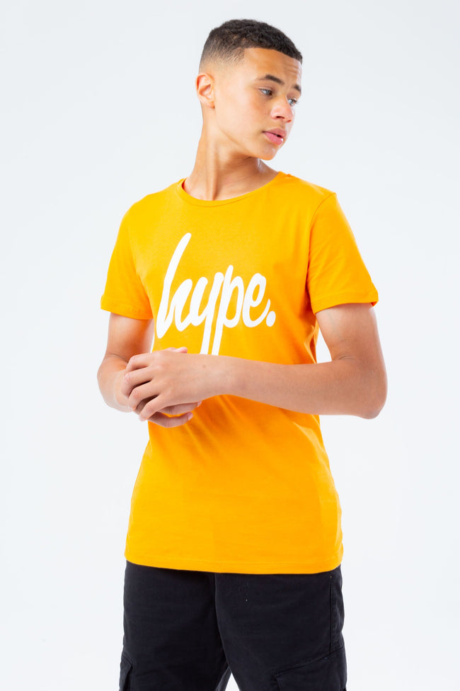 HYPE ORANGE & WHITE SCRIPT KIDS T-SHIRT