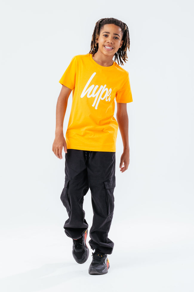 HYPE ORANGE & WHITE SCRIPT KIDS T-SHIRT