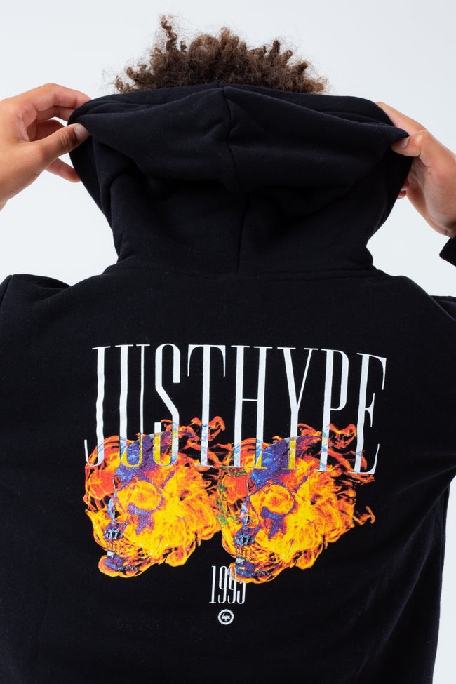 HYPE FIRE SKULL OVERSIZED BOYS HOODIE