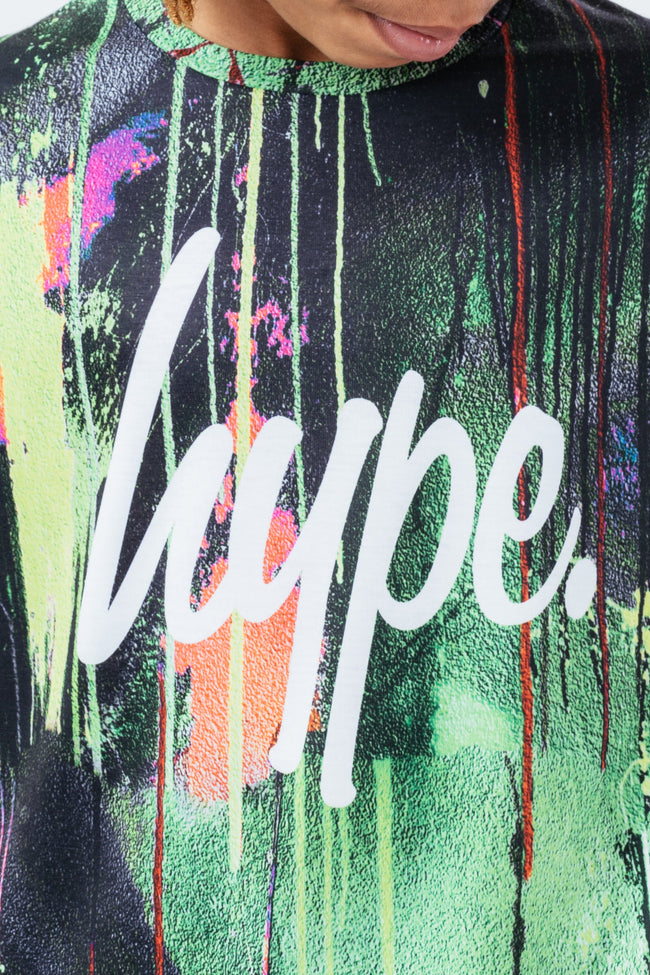 HYPE GREEN SPRAY BOYS T-SHIRT