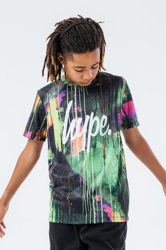 HYPE GREEN SPRAY BOYS T-SHIRT