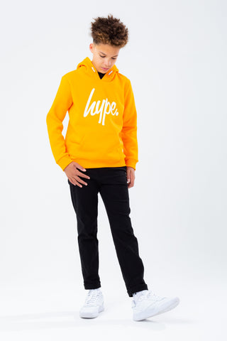 HYPE ORANGE & WHITE SCRIPT KIDS HOODIE