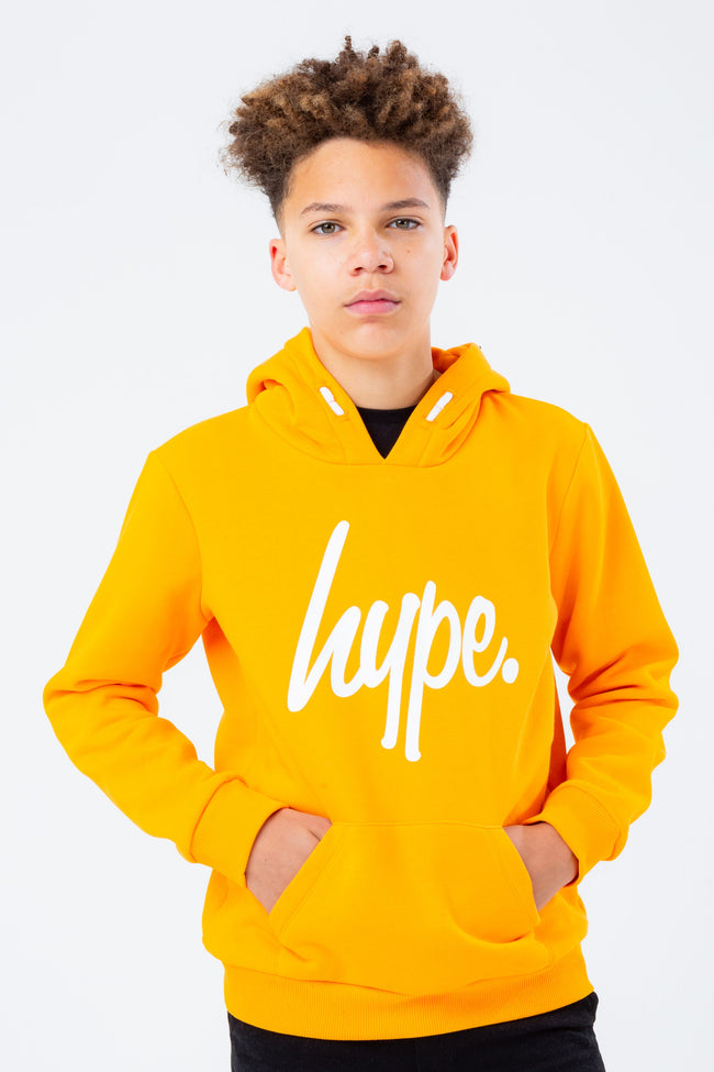 HYPE ORANGE & WHITE SCRIPT KIDS HOODIE