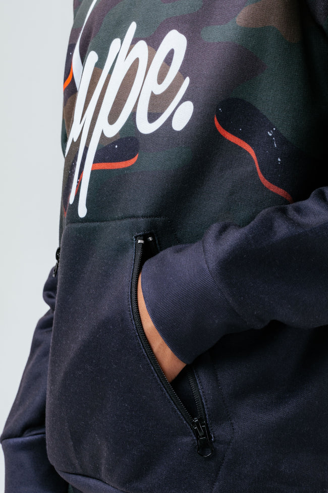 HYPE ORANGE DROP CAMO BOYS HOODIE