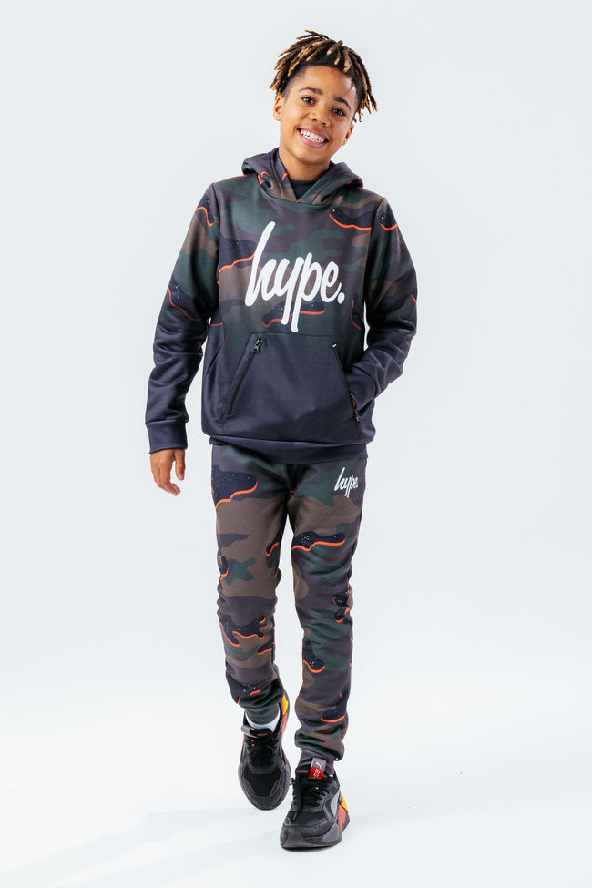 HYPE ORANGE DROP CAMO BOYS HOODIE