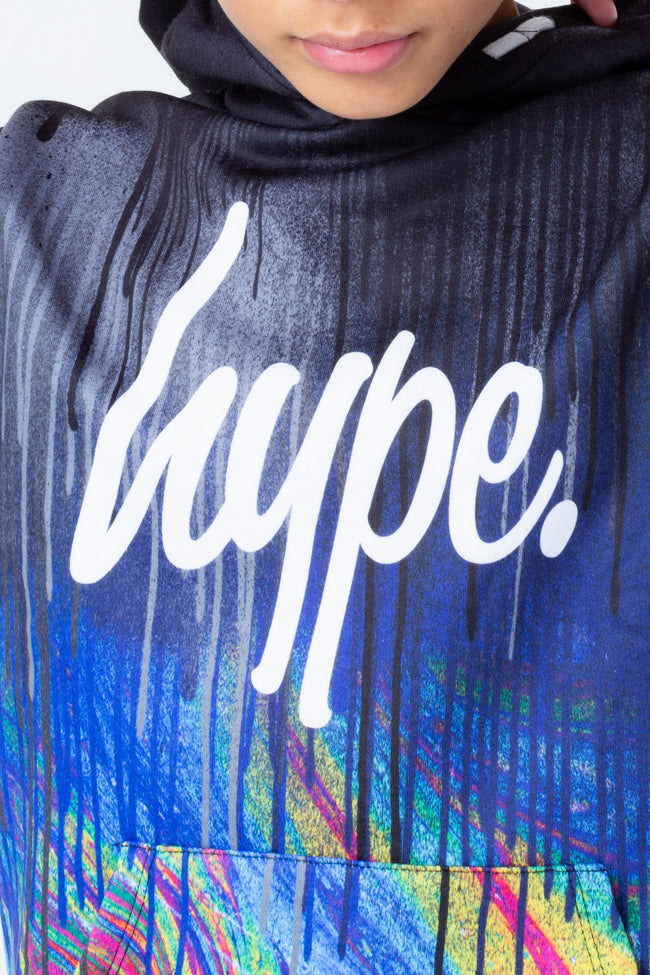 HYPE BLUE SPRAY BOYS HOODIE