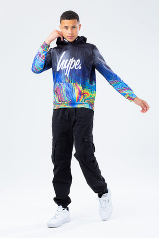 HYPE BLUE SPRAY BOYS HOODIE