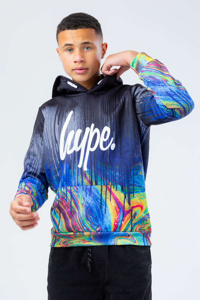 HYPE BLUE SPRAY BOYS HOODIE