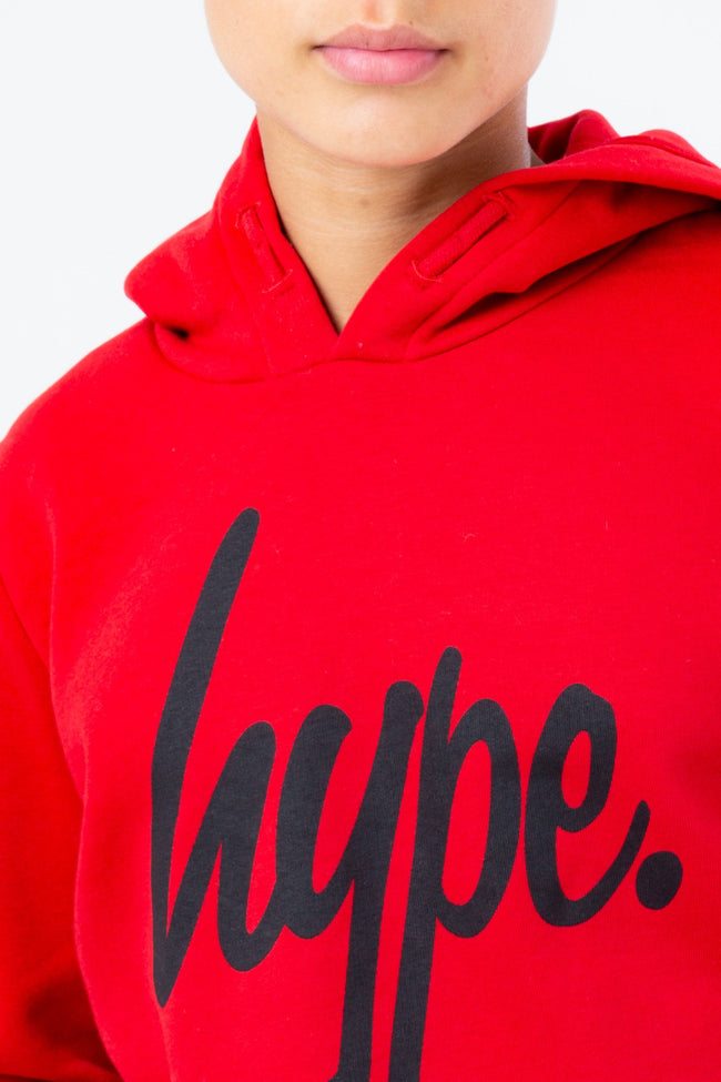 HYPE RED & BLACK SCRIPT BOYS HOODIE